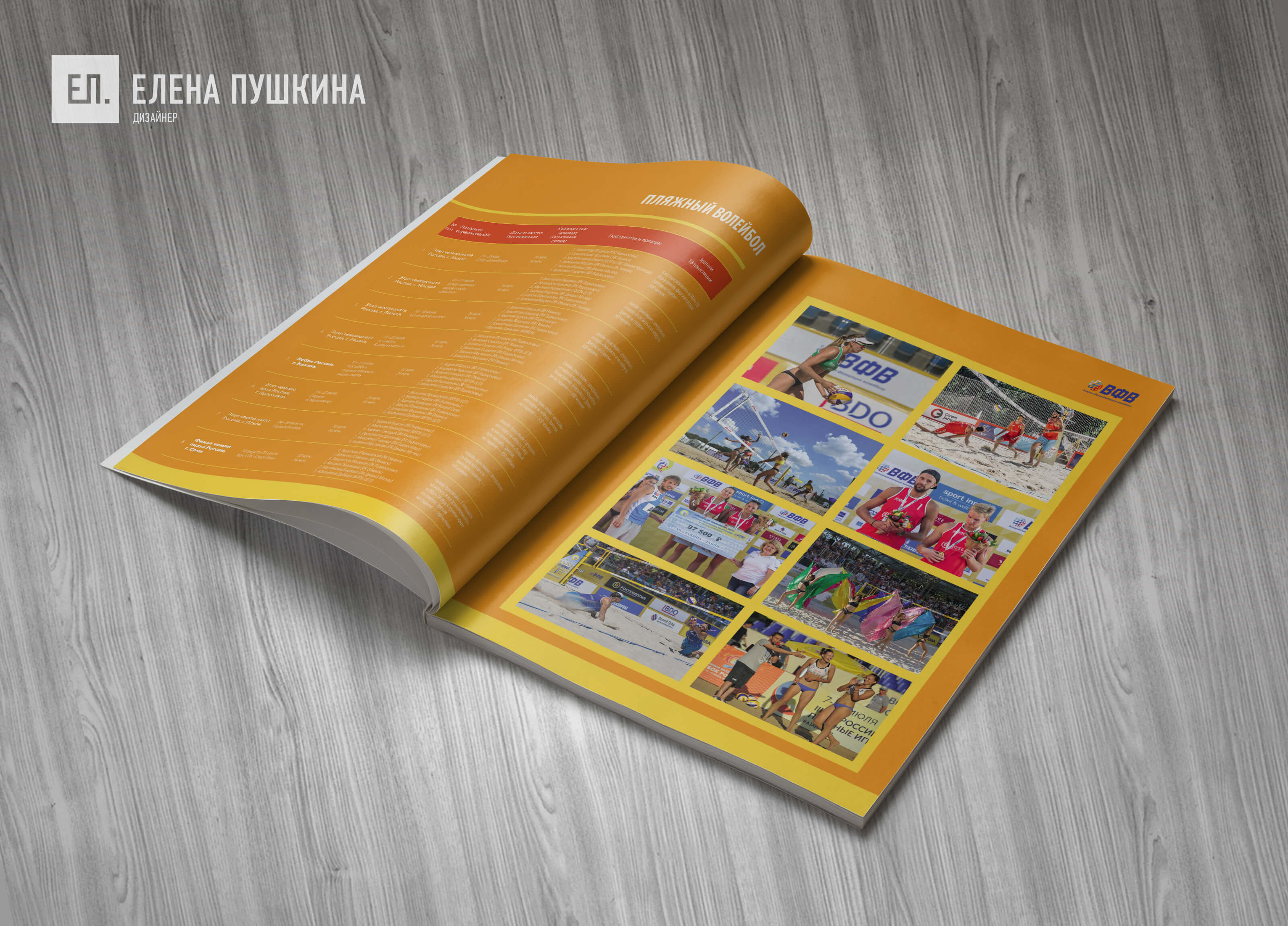 «Пляжный волейбол. Чемпионат России 2018» — разработка дизайна с «нуля» и вёрстка брошюры Дизайн каталогов Портфолио