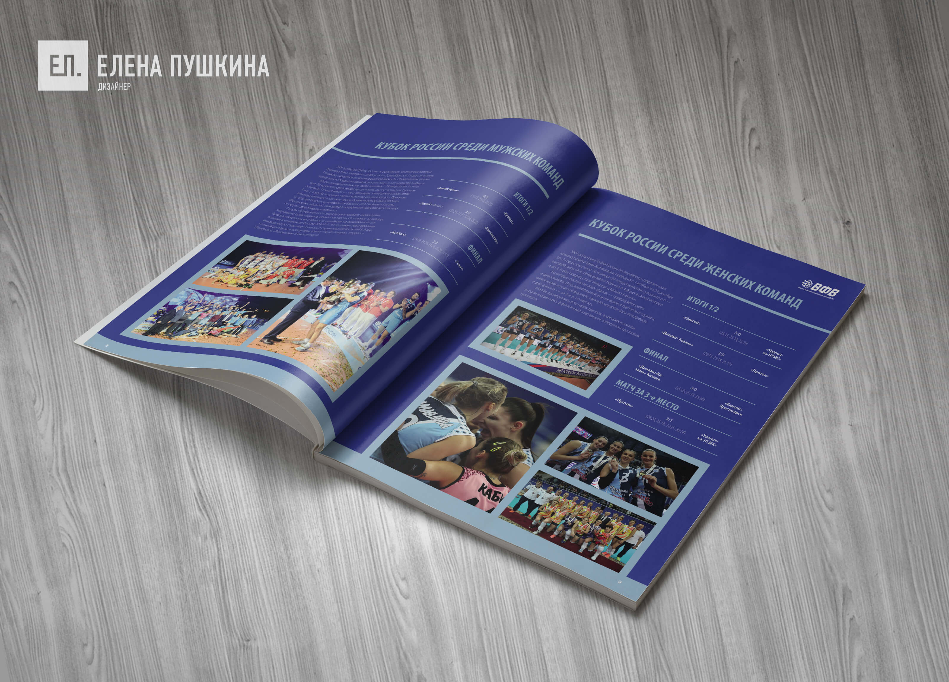 «Волейбол. Победы и достижения 2018» — разработка дизайна с «нуля» и вёрстка брошюры Дизайн каталогов Портфолио