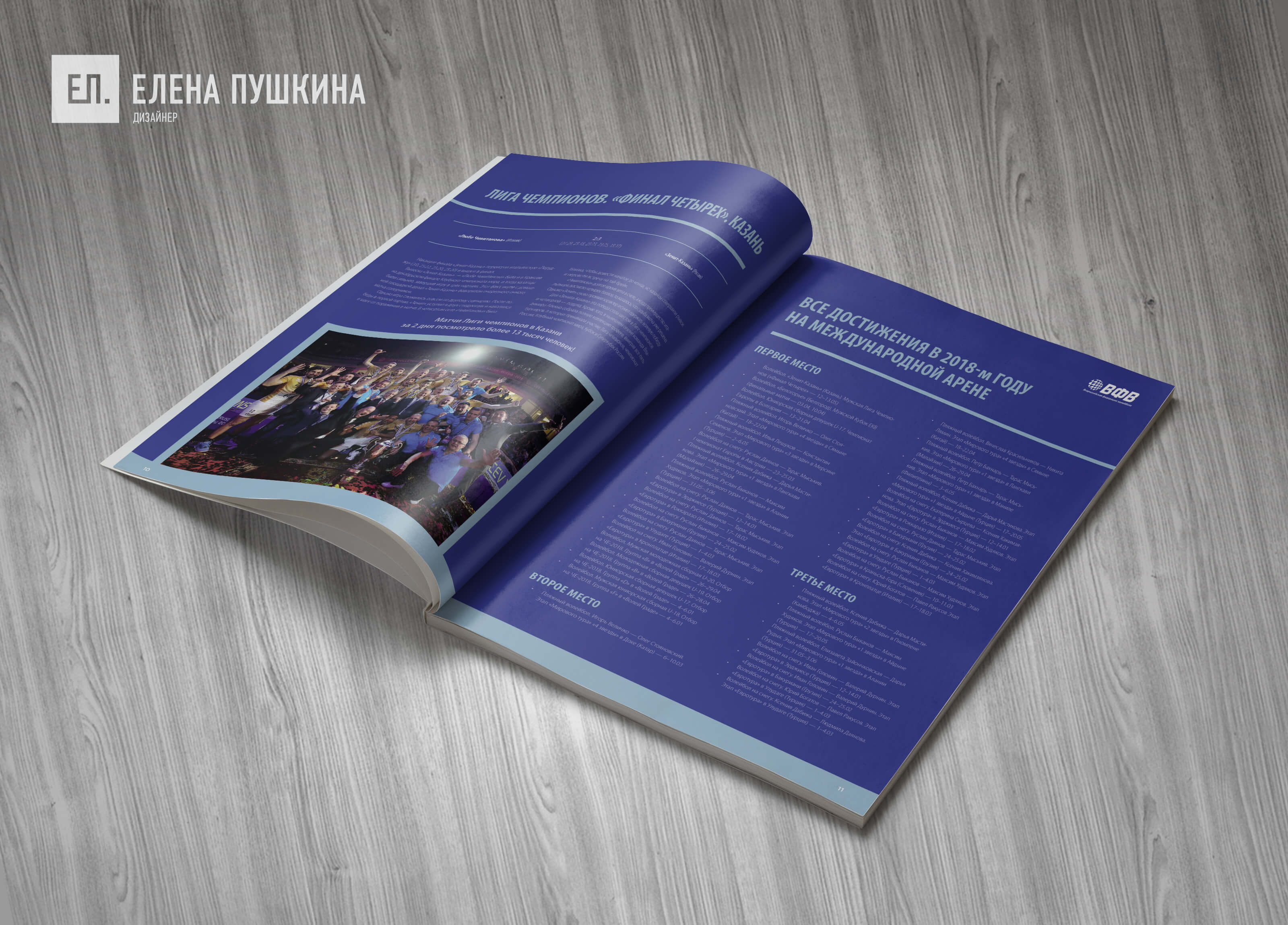 «Волейбол. Победы и достижения 2018» — разработка дизайна с «нуля» и вёрстка брошюры Дизайн каталогов Портфолио