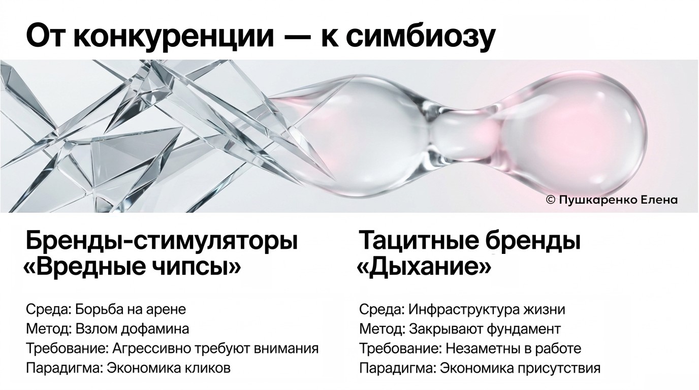 Тацитный брендинг: почему будущее — это не битва, а дыхание Блог Заметки
